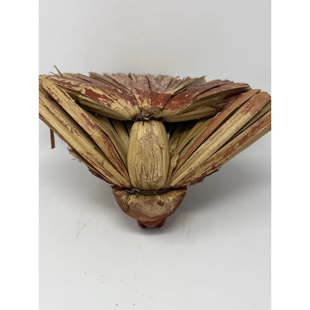 Turkey Tabletop Centerpiece Decor Decoration Made from Wood & Reed 13